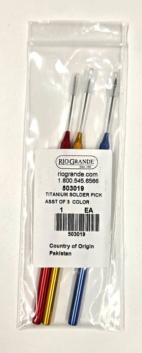 503019 Rio Grande Titanium Soldering Pick Set 3 Non Stick Jewelry Gold Silver