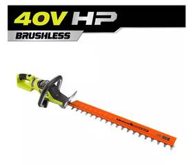 Ry40606btl Ryobi 40v Hp Brushless Whisper Series 26 Inch Cordless Battery Hedge Trimmer Tool Only