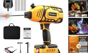 Gj76085 Sakerneo Portable Handheld Welding Machine 110v With Igbt Inverter 5-level Yellow