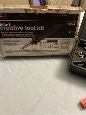 953864 Sears Vtg Creative 5 In 1 Tool Kit Woodburning / Soldering