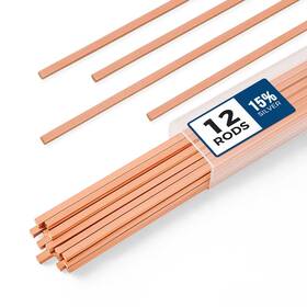 Sk-ht-001-12 Shark Tears 12 Pcs Brazing Rods Aws Bcup-5 15% Silver Solder Phos Copper Alloy Fl