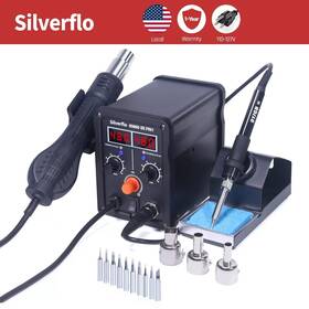 06974443678376 Silverflo 780w 2 In 1 Soldering Station Hot Air Gun And Iron Welding Tool Kit