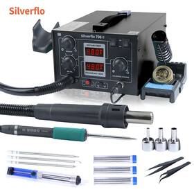 670whot Silverflo 706-ii 706ii Digital 2-in-1 Soldering Iron Station Air Rework