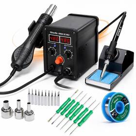Silverflo 780w Irontips Solder Digtial 2in1 Soldering Iron Station Kit Hot Air Desoldering Rework