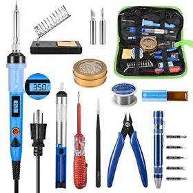 Soldering Iron Kit 80w Digital Lcd With Solder Tips Sucker Wire W