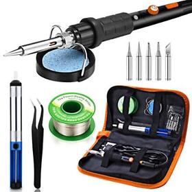 Soldering Iron Kit Preciva 60w Adjustable Temperature Welding Tool With On-of
