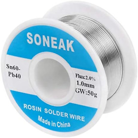 Soneak 60/40 Tin Lead Solder With Rosin Core For Electrical Soldering 1.0mm 50g