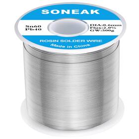 Soneak 723556212320 60/40 Tin Lead Solder Wire Reliable Soldering For Electronics Plumbing