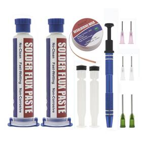 Sookolr 747607952829 No-clean Flux Paste Solder Wick And Electronic Small Parts Pickup Kit Soldering