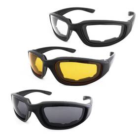 Surpassme 714449301047 3 Pair Motorcycle Riding Glasses Padding Goggles Uv Protection Dustproof Wind