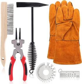 S1309 Swpeet 7pcs 10 Inch Scratch Wire Brush Welding Hammers Slag Removal Tool With Me