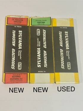 Sylvania 630128776923 Lot Of 3 Tungsten Welding Electrodes 1 2% Thoriated And 2 Others