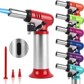Tbteek 711181393040 Butane Torch With Fuel Gauge T907 One-hand Operation Kitchen Light