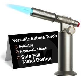Thermomaven 717181048256 Metal Butane Torch Kitchen Lighter Refillable Cooking Blow Fit Al