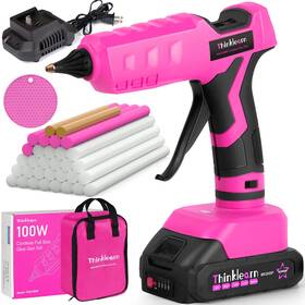 Tl1011 Thinklearn Hot Glue Gun 20v Pink Cordless With 30 Pcs Full Size