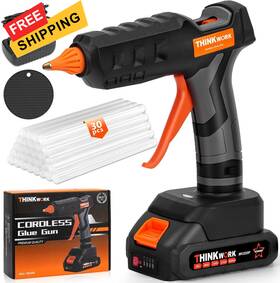 W-6268 Thinkwork 20v Cordless Hot Glue Gun And Sticks Set Rechargeable Black