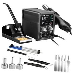 878d Tlbzk 2-in-1 Hot Air Soldering Iron Station Kit For Rework Desoldering Pump 5