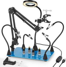 9ab-s Toolour Magnetic Helping Hands Soldering Clamp 2-in-1 Third Hand Work Station With