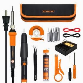 100-us-a Towot -100-us-a Soldering Iron Kit 60w Adjustable Temp With Pump Wick Tips Stand Wire Stripper 100-us-a Towot -100-us-a Soldering Iron Kit 60w Adjustable Temp With Pump Wick Tips Stand Wire Stripper