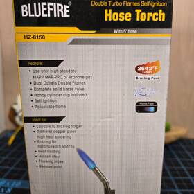 Hz-8150 Turbotorch Bluefire Double Heads Swirl Flame Self-ignition Hosed Turbo Torch