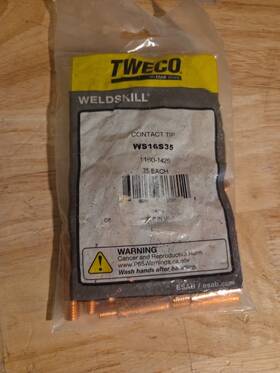 1160-1425 Tweco Ws16s35 0.035 Inch Heavy Duty Contact Tip 25 Pack