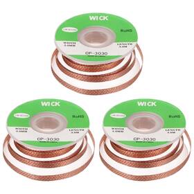 Uxcell 683867080370 Solder Wick Braid No-clean Desoldering 0.12 Inch X 10 Feet 3 Pack