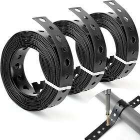 Pipes001 Verdanzia 3 Rolls Black Metal Strapping With Holes 3/4 Inch X 10 Feet 24 Gauge