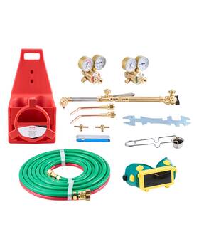 Vevor 1c016-0001 Oxygen Acetylene Torch Kit 14pcs Gas Welding Cutting And Cylinder Holder