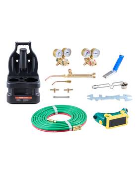 Vevor 1c016-0061 Oxygen Acetylene Torch Kit 14pcs Gas Welding And Cylinder Holder 177ftft Hose
