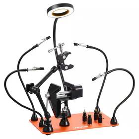Vevor 445003285246 Magnetic Helping Hands Soldering Station 4 Arms Third Hand Tool With Vise 3x Led