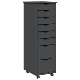 355896 Vidaxl Rolling Cabinet With Drawers Office Filing Solid Wood Pine