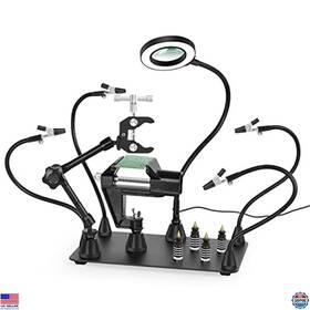 B09mtm94v1 Visit The Noevsbig Store Magnetic Helping Hands Soldering Tool With Led Magnifier And 360 Hot Air Holder