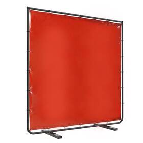 Wd66re Viz-pro Red Vinyl Welding Curtain/welding Screen With Frame 6ft X