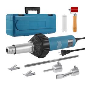 1600w Warrenau 718174105970 Hot Air Gun Plastic Welding Torch Heat Welder Kit 4 Nozzles And Rod