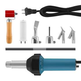 1500w Warrenau 718174110127 Hot Air Plastic Welding Gun Torch Welder With Roller And Nozzles Used