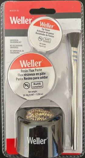 Wcacck1-02 Weller Universal Soldering Accessory Kit Flux Tinner Brush Sponge And Holder