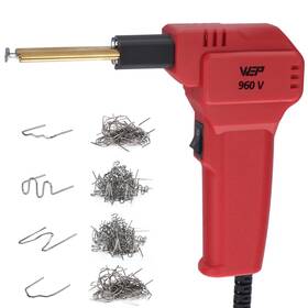 960-v Wep 974443673784 Red Plastic Welder Kit 110v With Led Lights 200 Hot Staples And Pl