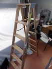 5387-2 Werner Model Wooden Ladder Collapsible 6 Used Foot W336 Work 5387-2 Werner Model Wooden Ladder Collapsible 6 Used Foot W336 Work
