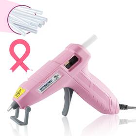 125107 Workpro Mini Hot Glue Gun With 20 Pcs Sticks Kit For Pink