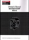 Wx15x 206 Pump 2001-2011 Water Manual Owners Printed Honda Wx15x 206 Pump 2001-2011 Water Manual Owners Printed Honda