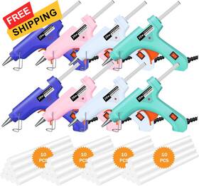 Rrjq-8 Yuztousp Mini Hot Glue Gun 8 Pack Guns For Crafts Blue Pink White Cyan Rrjq-8 Yuztousp Mini Hot Glue Gun 8 Pack Guns For Crafts Blue Pink White Cyan