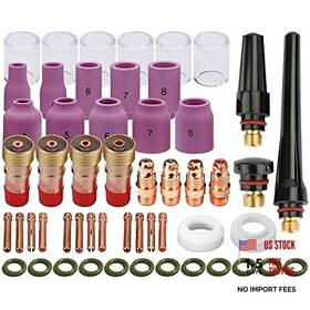 Zinger 782289656498 53pcs Tig Welding Torch Stubby Gas Lens #10 Glass Cup Kit