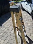 Husky 4-STEP Portable Foldable Ladder Yellow Black Fiberglass Aluminum. Fixed Price $40.00.