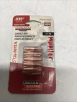 Lincoln Electric Contact Tips 250A/350A .035 10/PK KP2744-035T. V-042. Fixed Price $38.00.