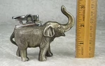 Cast Metal Elephant Gas Lighter Japan Vintage Table Top 3-3/4 Inch Long. Fixed Price $65.00.