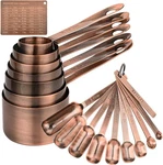 Copper Measuring And Spoons Set Of 18, 7 Cups, 9. Fixed Price $69.99.