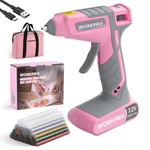 Workpro Cordless Hot Glue Gun Kit 30S Fast Preheating 7.2V Dual-temp Usb-c Cable. Fixed Price $46.99.