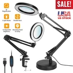 10X Magnifying Glass Desk Light Magnifier Led Reading With Base& Clamp. Fixed Price $19.99.