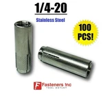 (qty 100) 1/4-20 Drop-in Concrete Expansion Anchor 3/8 Drill Stainless Steel 304. Fixed Price $106.90.