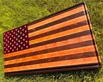 American Flag Cutting Board Handmade 26" X 14" 2" End Grain. Fixed Price $750.00.